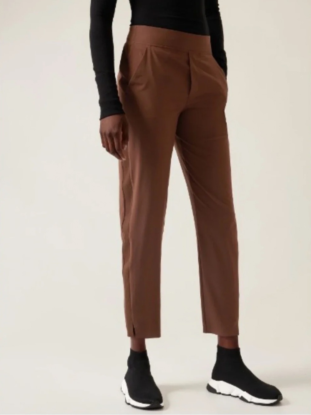 Athleta Brooklyn Ankle Pants Mahogany Brown Casual Athleisure Women’s 10 Petite